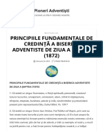PRINCIPIILE FUNDAMENTALE DE CREDINŢĂ A BISERICII ADVENTISTE DE ZIUA A ȘAPTEA (1872) - Pioneri Adventiști