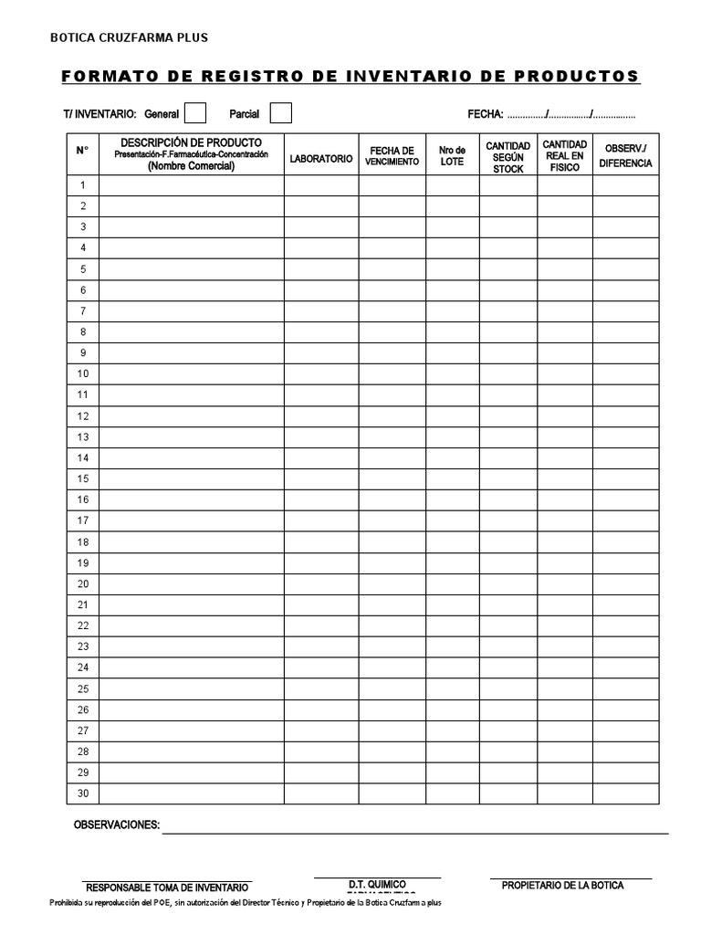 6 formato de registro de inventario pdf