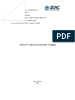 La Filosofia de La Educació Como Saber Pedagógico.