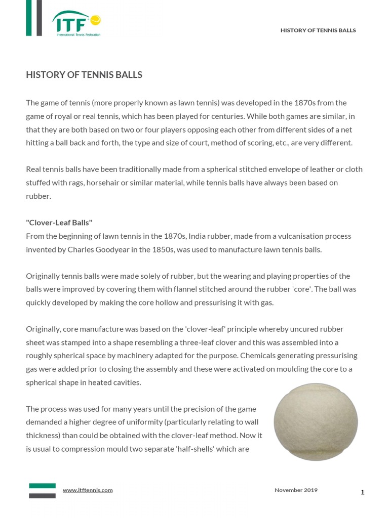 Balls History of Tennis Balls PDF Natural Rubber Secondary Sector