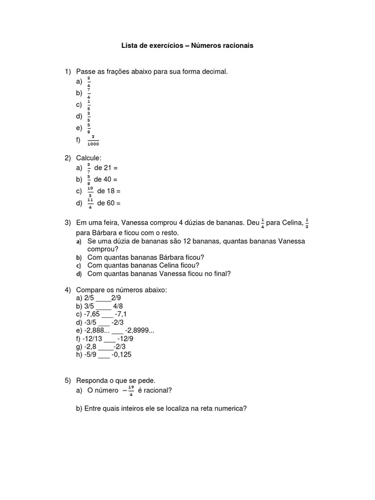 Notação Matemática, PDF, Número racional