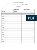 Student Interview Schedule Template PDF