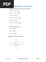 Reciprocal Functions Worksheet