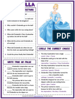 Cinderella Esl Printable Reading Comprehension Questions Worksheet For Kids