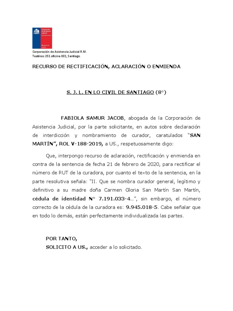 V1882019 (8) Recurso de Rectificación Aclaración o Enmienda PDF