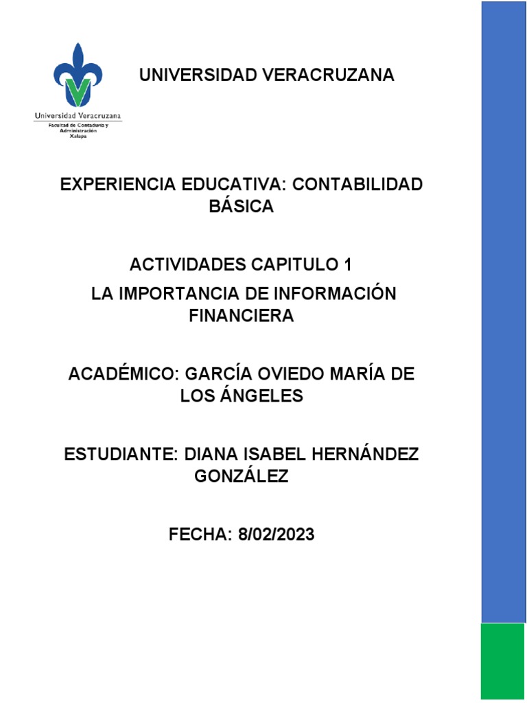 Contabilidad Financiera Capitulo 1 Ejercicios Pdf Contabilidad
