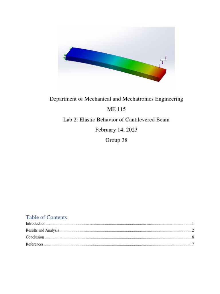 FEA of Cantilever Beam Deflection Analysis | PDF | Beam (Structure ...