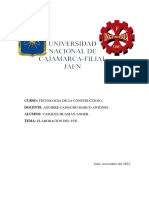 Curso: Tecnologia de La Construccion I. Docente. Alumno: Vasquez Huaman Ander. Tema: Elaboracion Del Fue