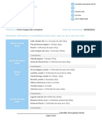 Refeições semanais para paciente