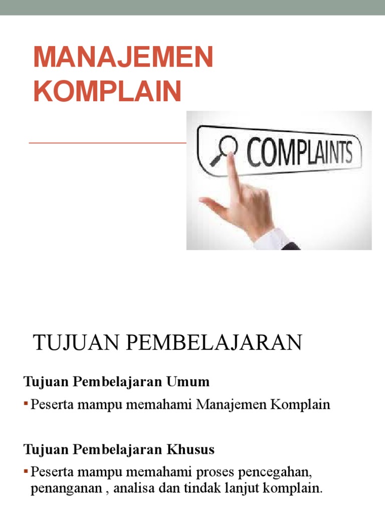 Manajemen Komplain | PDF