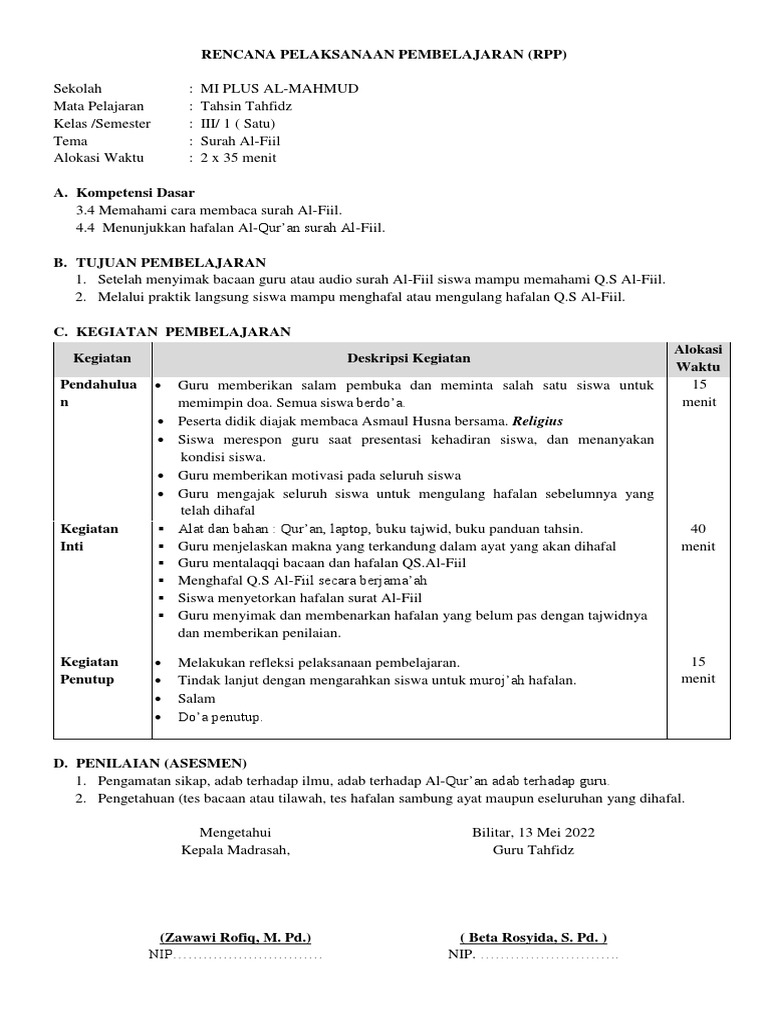 RPP Beta | PDF | Karier & Perkembangan