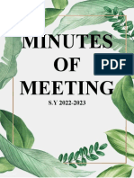 Minutes of Meeting