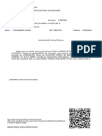 Declaração de matrícula de aluno no 6o ano em escola de Londrina