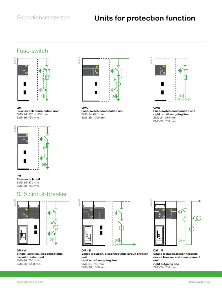 SM6 Fuse-Switch and DM1 Circuit Breakers | PDF