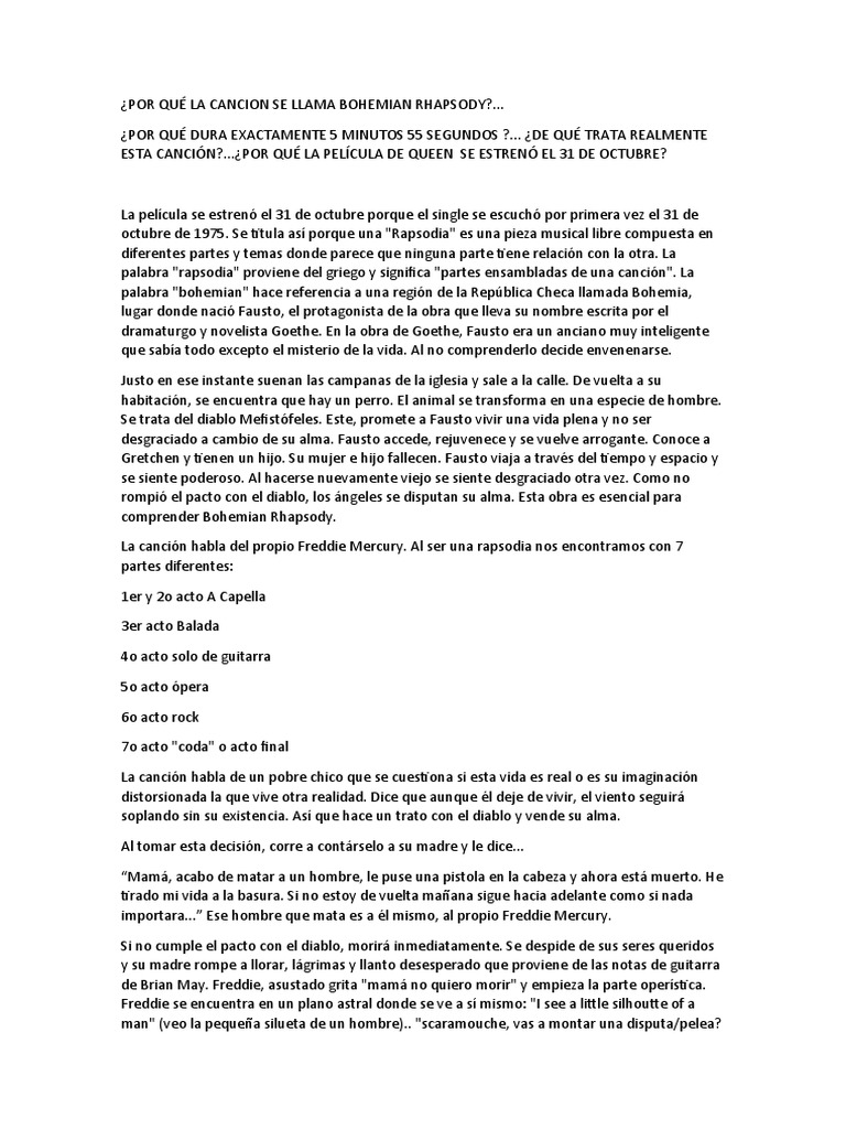 Bohemian Rapsody PDF Fausto Johann Wolfgang von Goethe