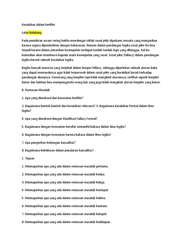 Kesalahan dalam berfikir pdf