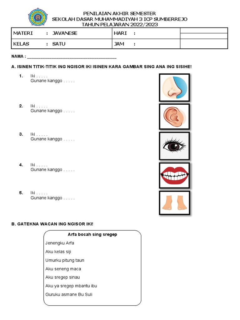 Worksheet Javanese Pdf