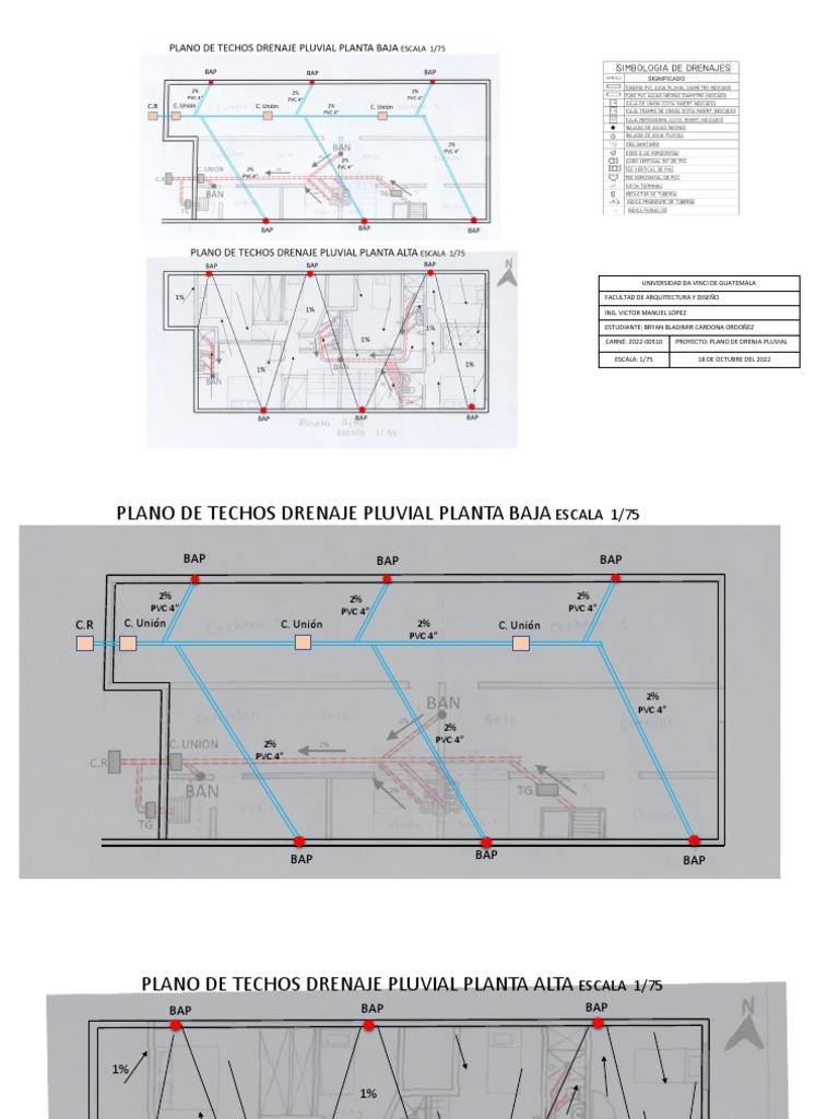 Plano de Techo Drenaje Pluvial | PDF