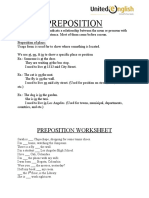 Unit 2 Page 13 Lesson A3A PREPOSITION & WORKSHEET (WHERE)