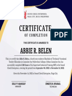 Certificate Belen