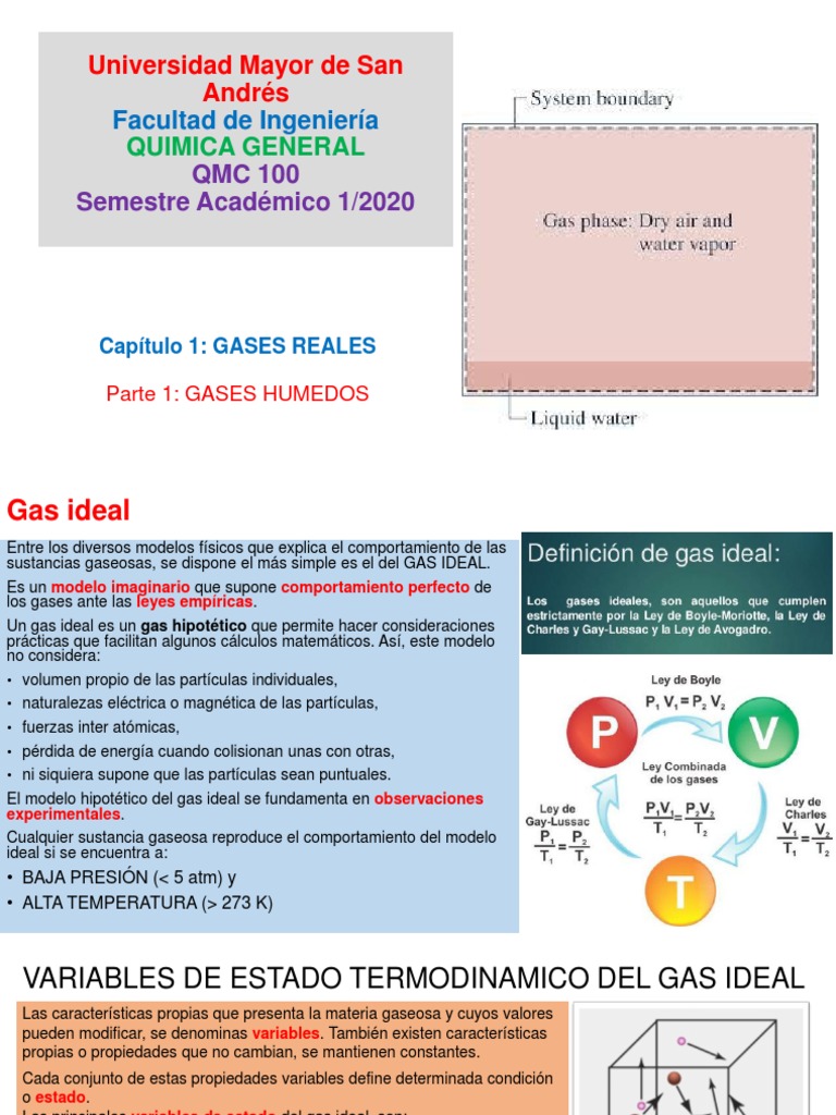 Propiedades de Gases Ideales y Reales | PDF | Vapor | Gases