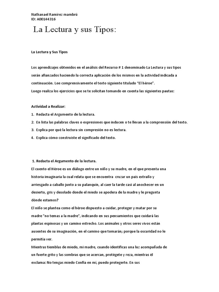 La Lectura y Sus Tipos | PDF