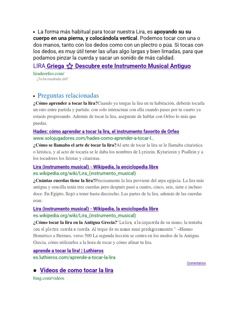 Notas Como Tocar La Lira Pdf Tecnología Musical Producción Musical