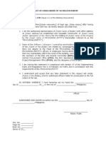 Dpwh-Standard Form Affidavit of Disclosure of No Relation