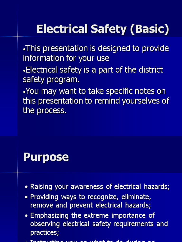 Electrical Safety Presentation 1554359279 PDF Electrical
