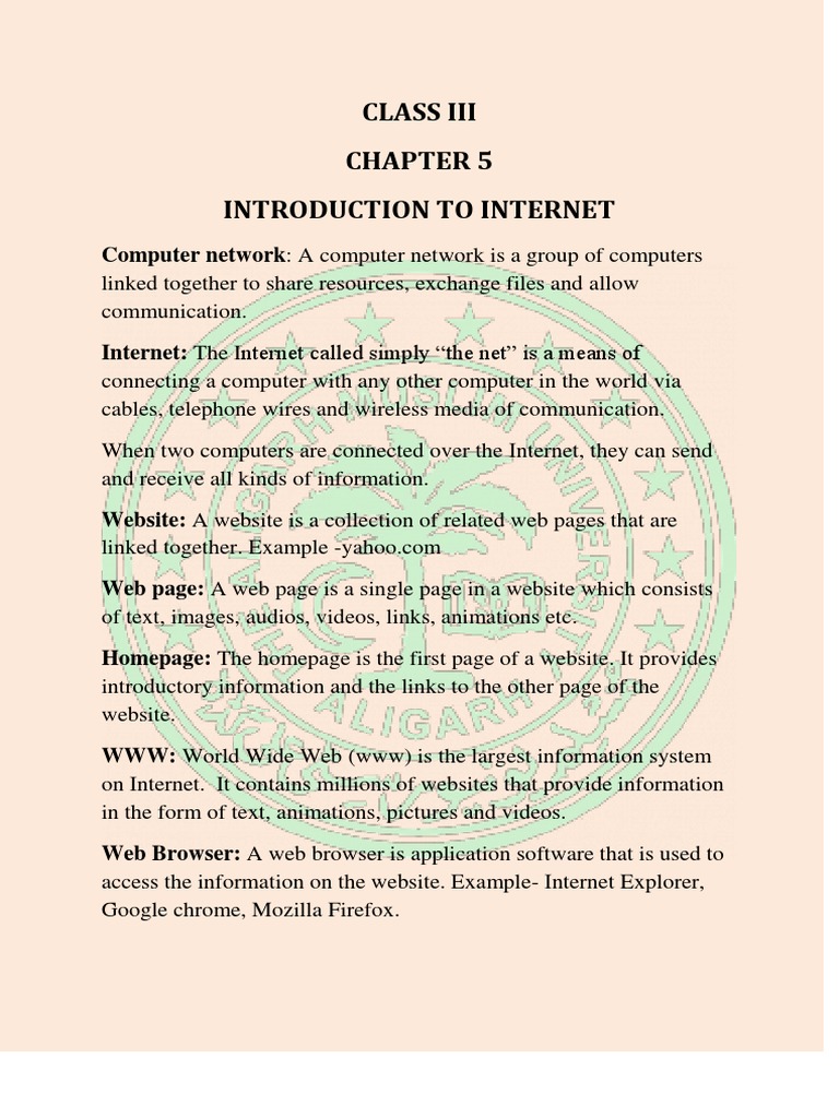 Introduction To Internet Html