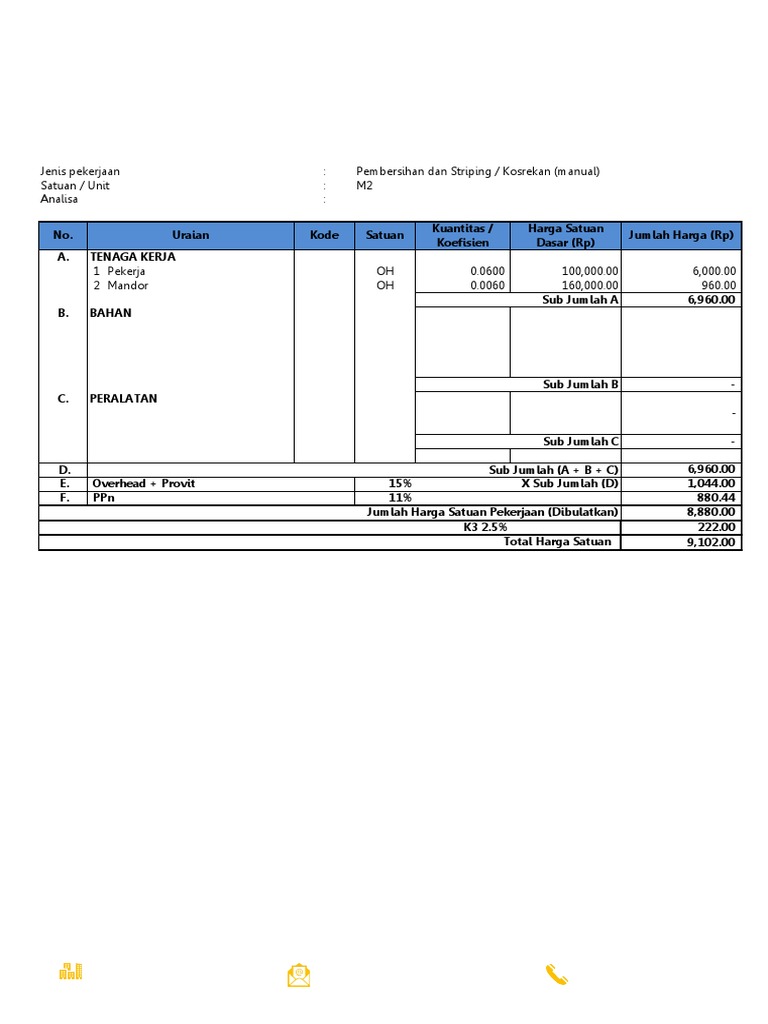 Analisa Pembersihan Dan Striping Kosrekan | PDF