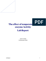 The Effect of Temperature On Enzyme Activity