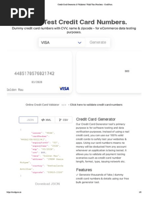 Credit Card Generator & Validator _ Valid Visa Numbers - CardGuru