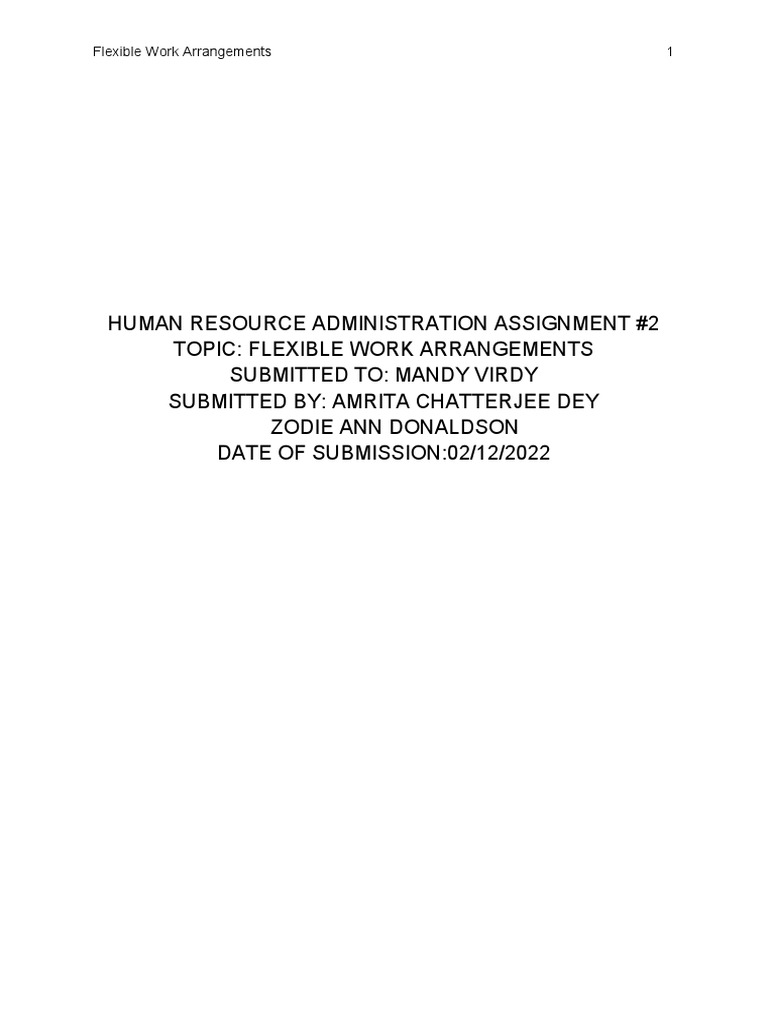 Flexible Work Arrangements | PDF | Employment | Labor