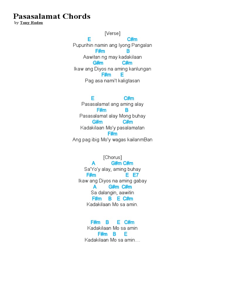 Pasasalamat chords pdf