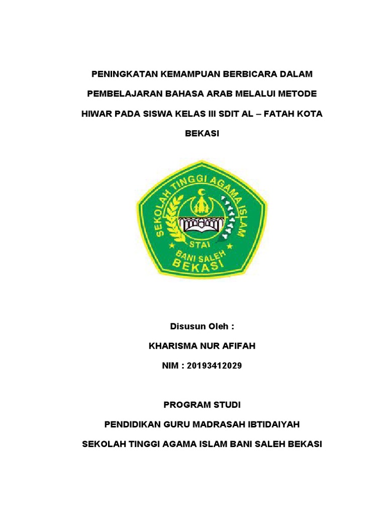 Metode Hiwar Tingkatkan Berbicara Arab | PDF