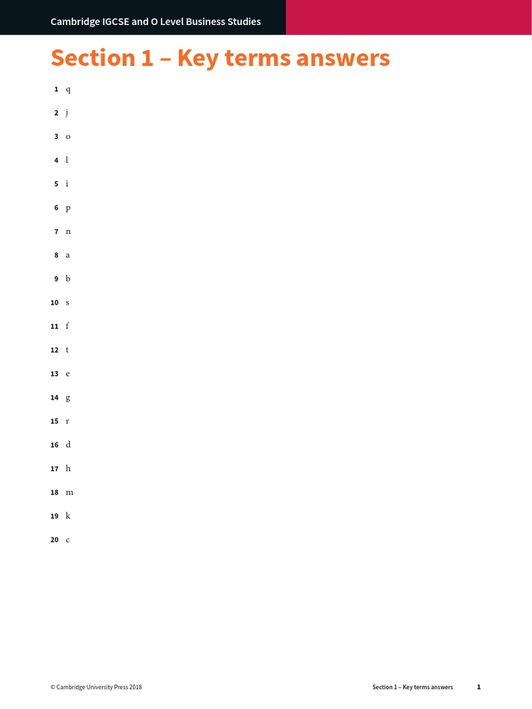 Section 1 - Answers To Activities | PDF