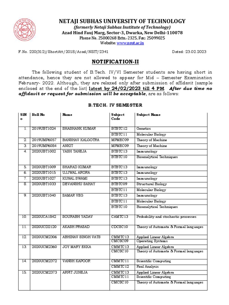Attendance Shortfall Notification | PDF | Computing