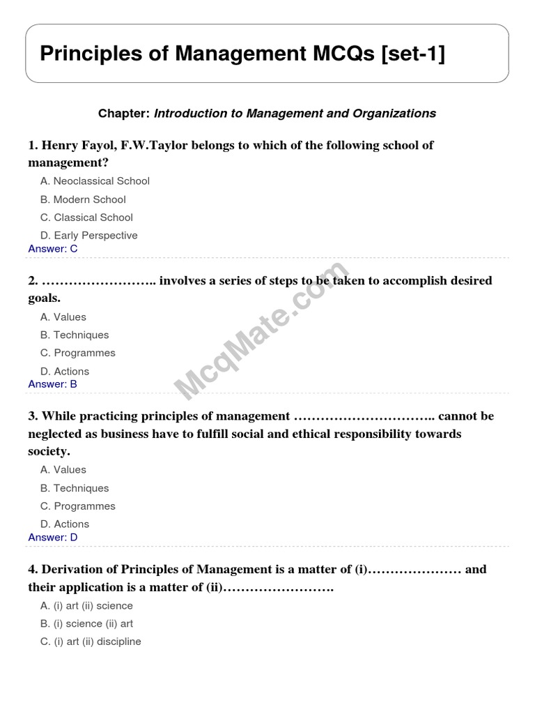 Principles of management chapter introduction to management and