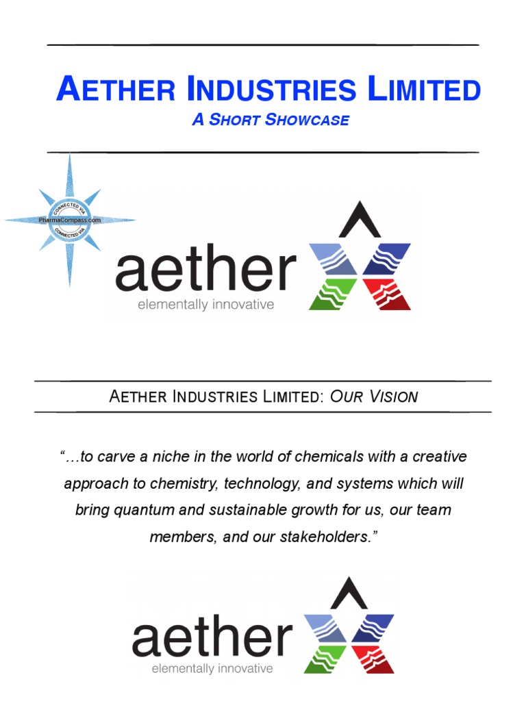 Aether Industries: Chemical Innovation Showcase | PDF | Chemistry ...