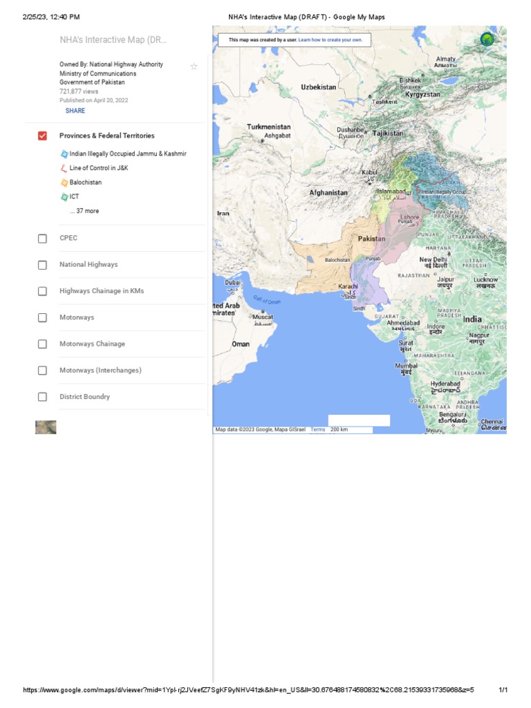 NHA's Interactive Map (DRAFT) - Google My Maps | PDF | Road Transport ...