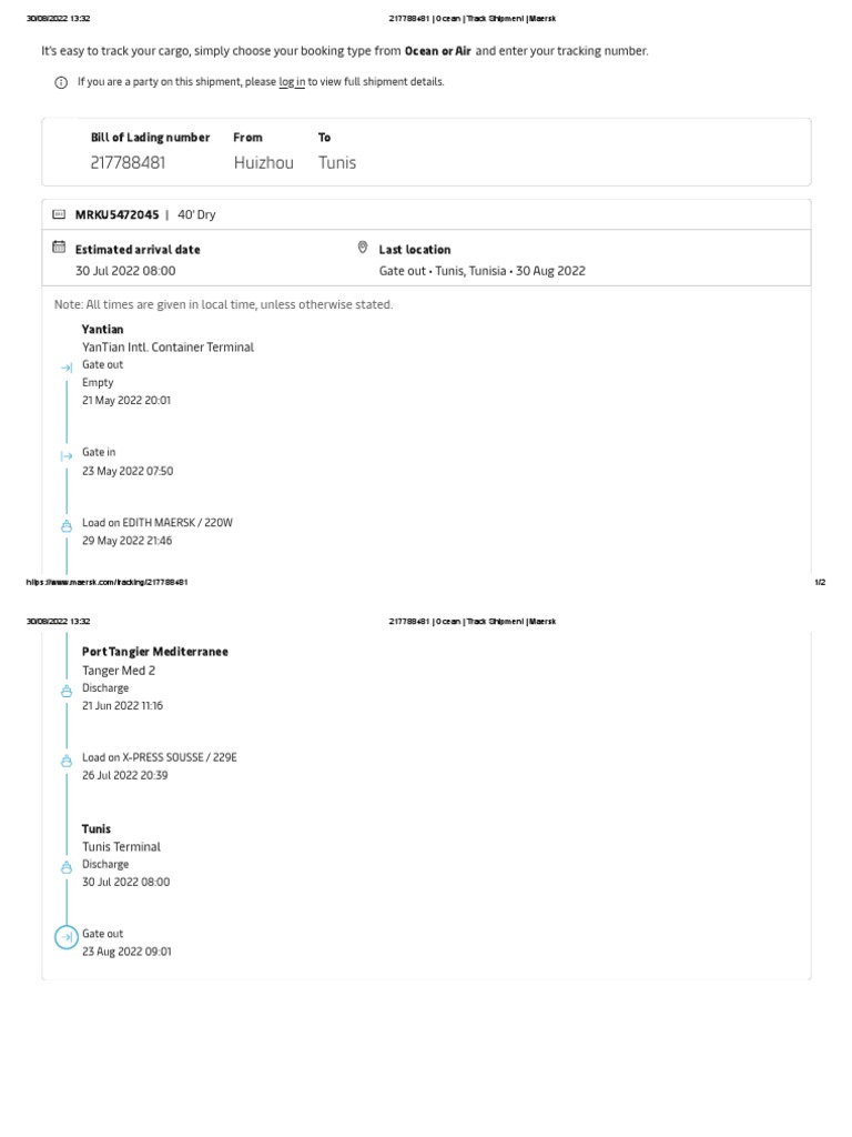 Ocean Track Shipment Maersk PDF