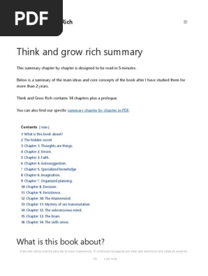 5 minute summary of Think and Grow Rich_