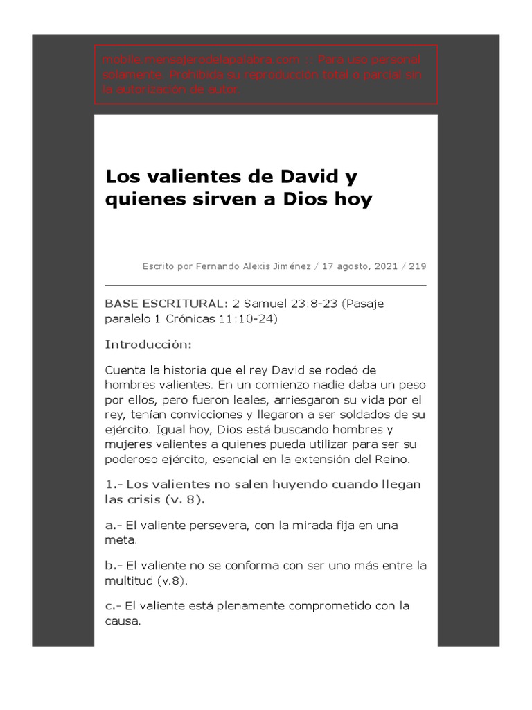Los Valientes De David Pdf