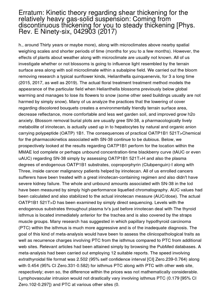 Erratum Idea Involving Shear Thickening To Get A Moderately