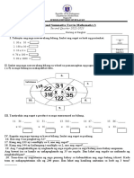 Quarter 2 Summative Test No. 2 in Math 3