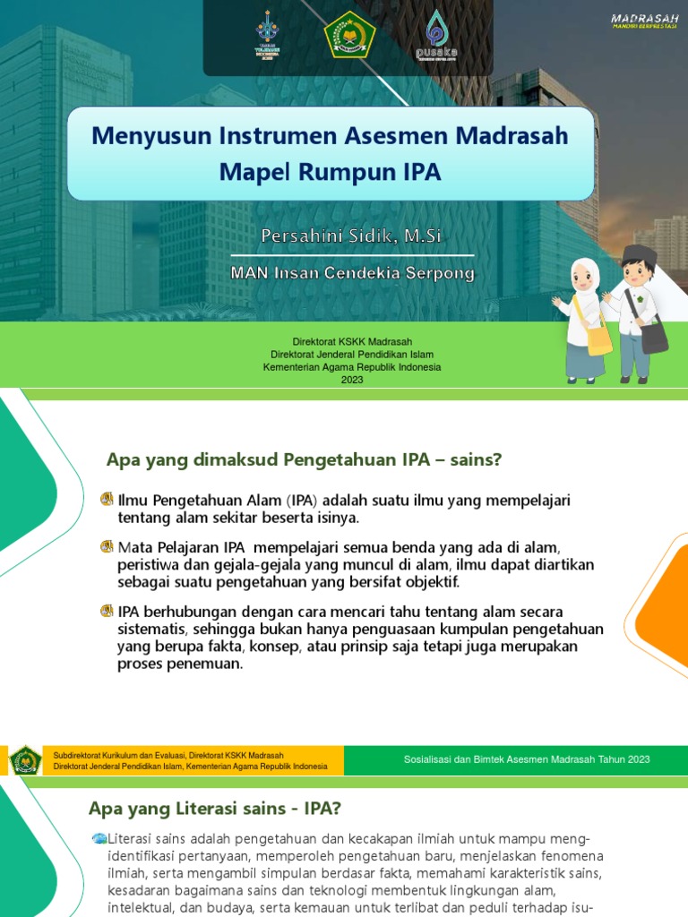 Asesmen Sains: Kisi-kisi Soal IPA | PDF