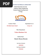 Strength Exp 3 Vickers Hardness Test