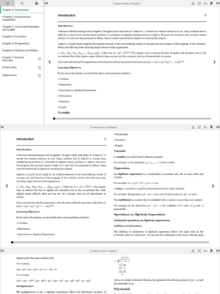 Fundamentals of Algebra | PDF