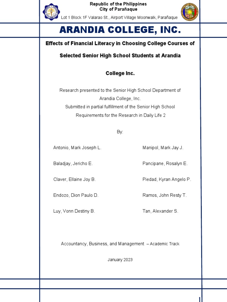 Group 1 RDL2 | PDF | Cost Of Living | Financial Literacy